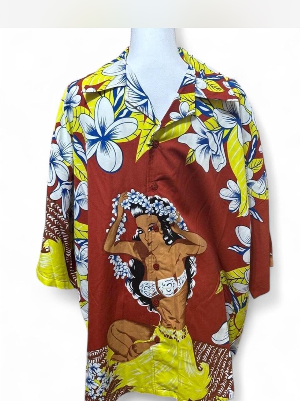 Oscar Misa Hawaiian Shirt 3XL NWT Deadstock Hula Girl Tropical Camp Shirt 🌺